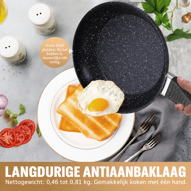 Scheffler 3-delige koekenpannenset – PFAS-vrij- Zwart