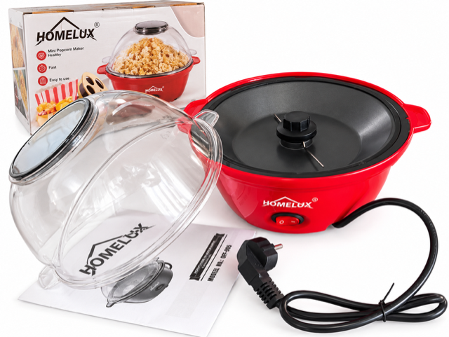 homelux elektrische popcornmaker -rood