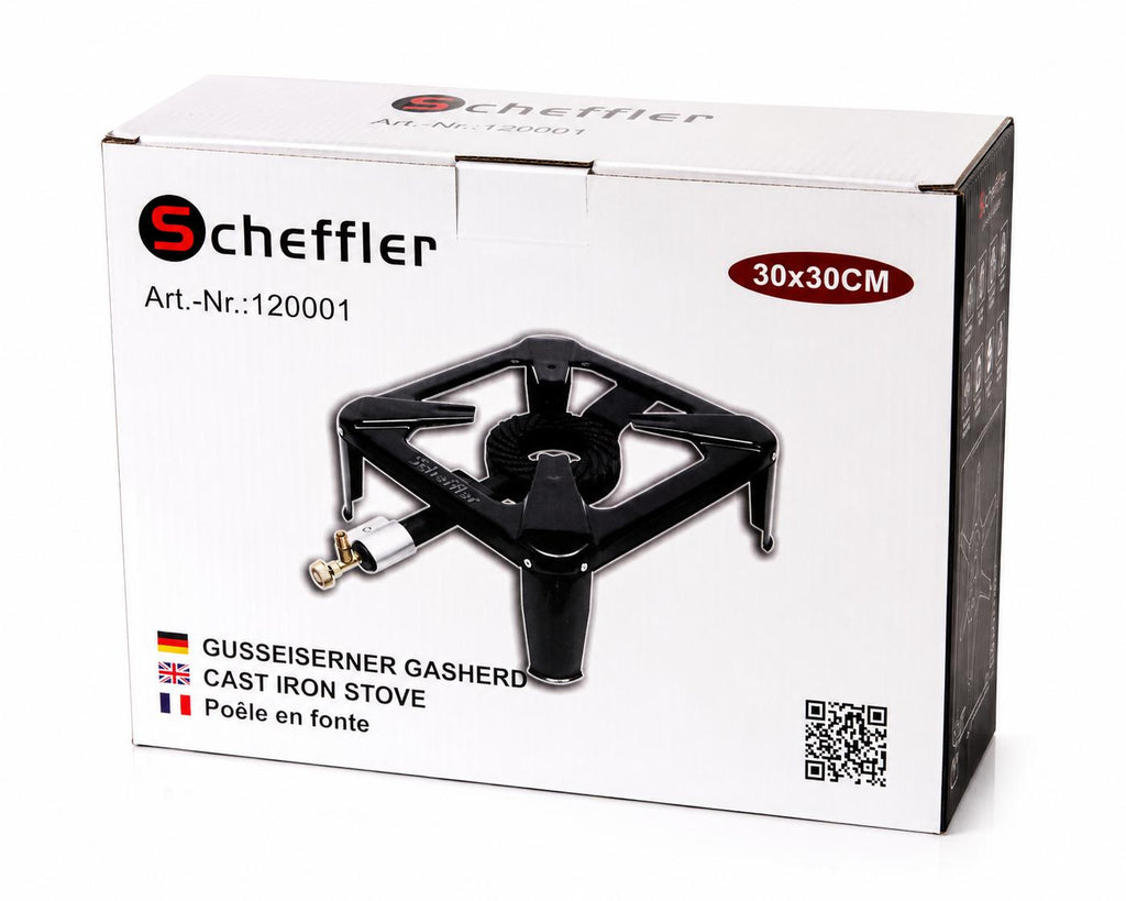 Scheffler Gietijzeren Gasbrander 30 × 30 cm – Krachtige Wokbrander