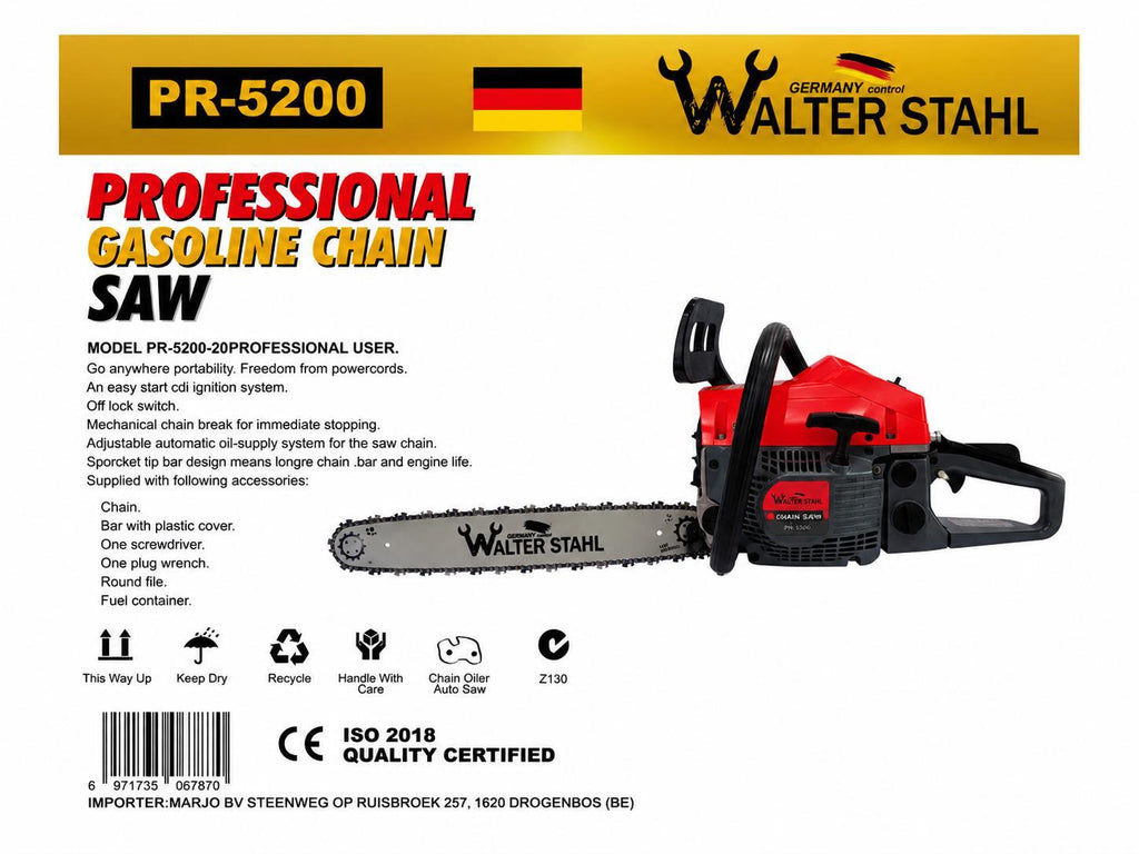 Professionele kettingzaag -benzine-