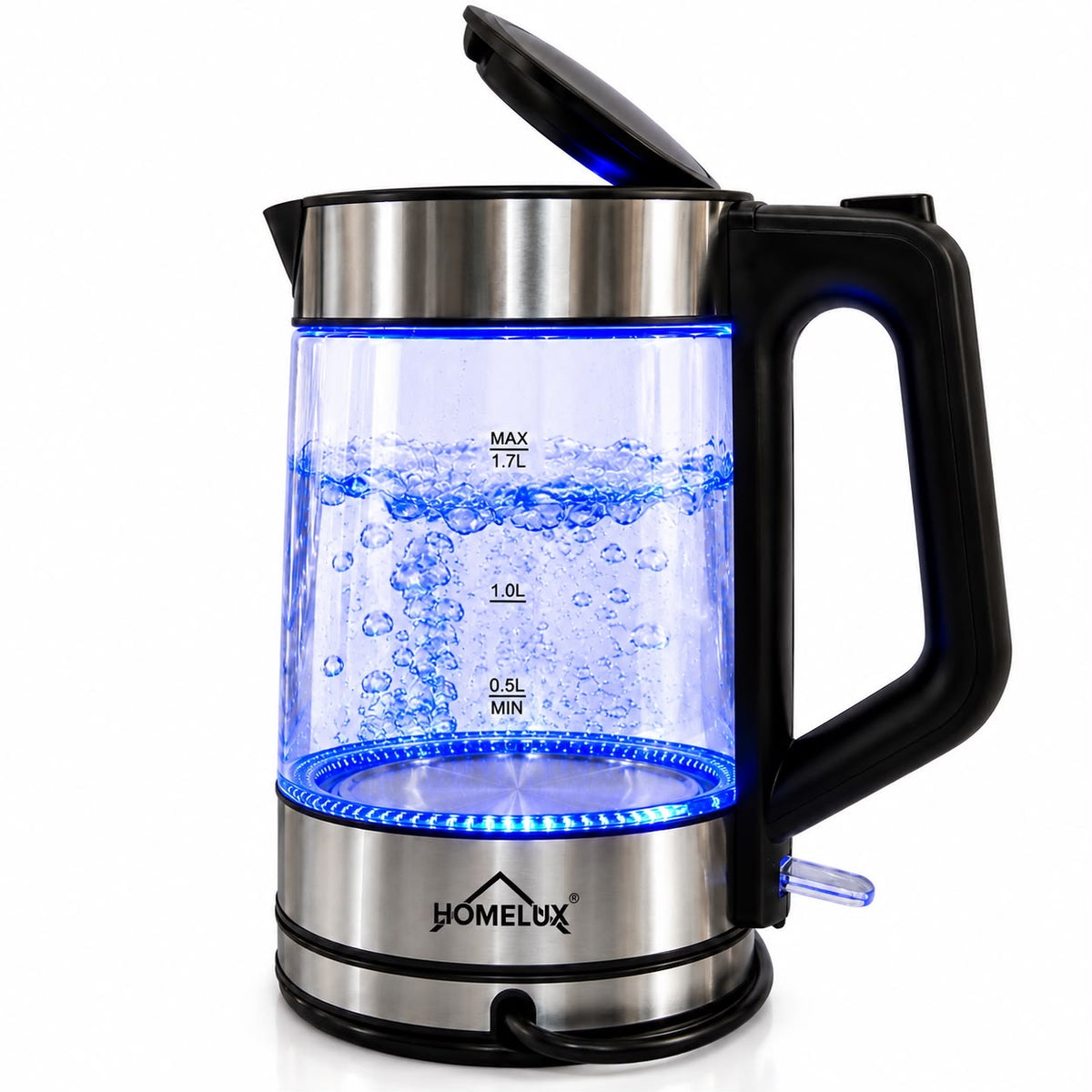HOMELUX Glazen Waterkoker – 1,7 Liter | 2200W