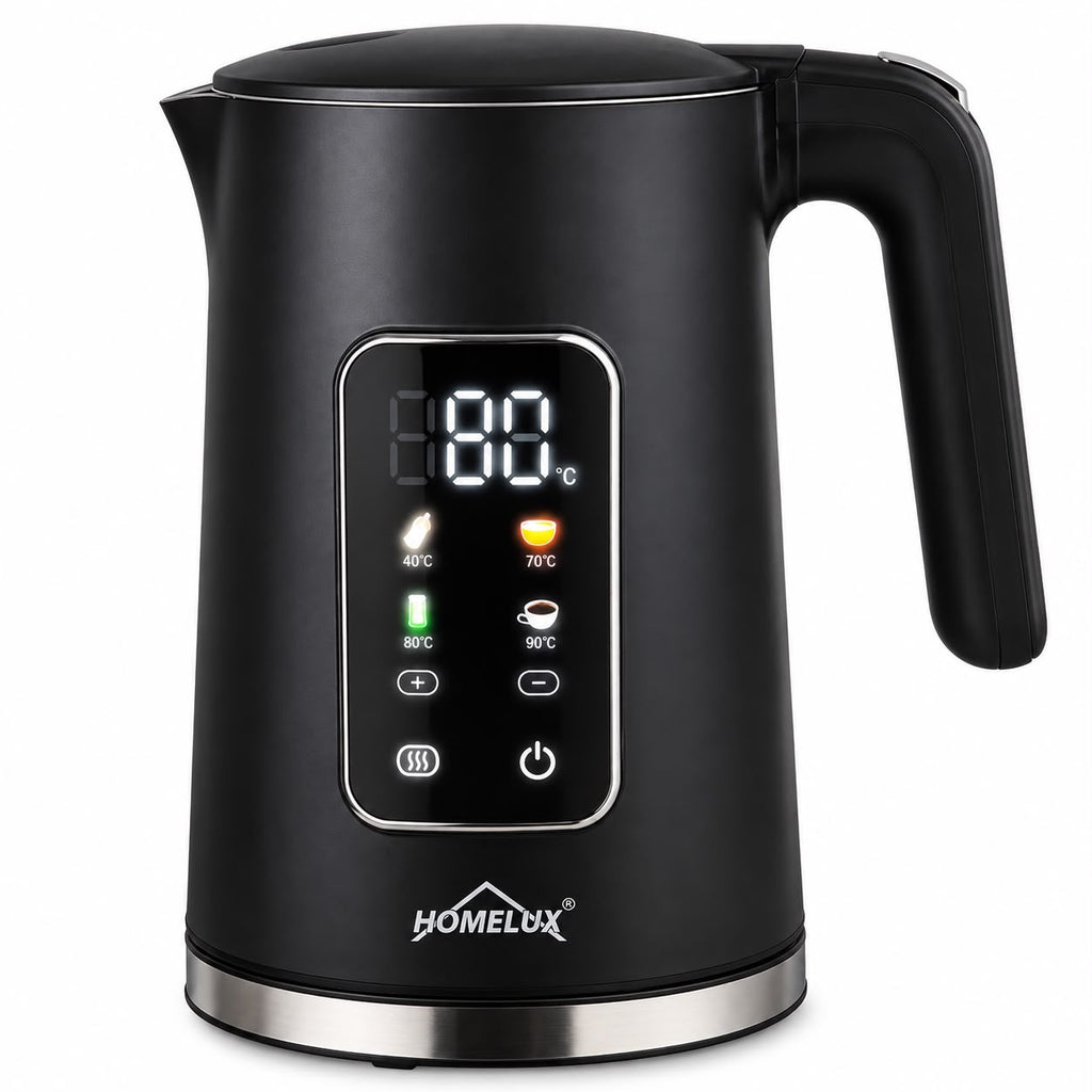 HOMELUX Elektrische Waterkoker 1,7L – 2200W met Digitale Temperatuurregeling