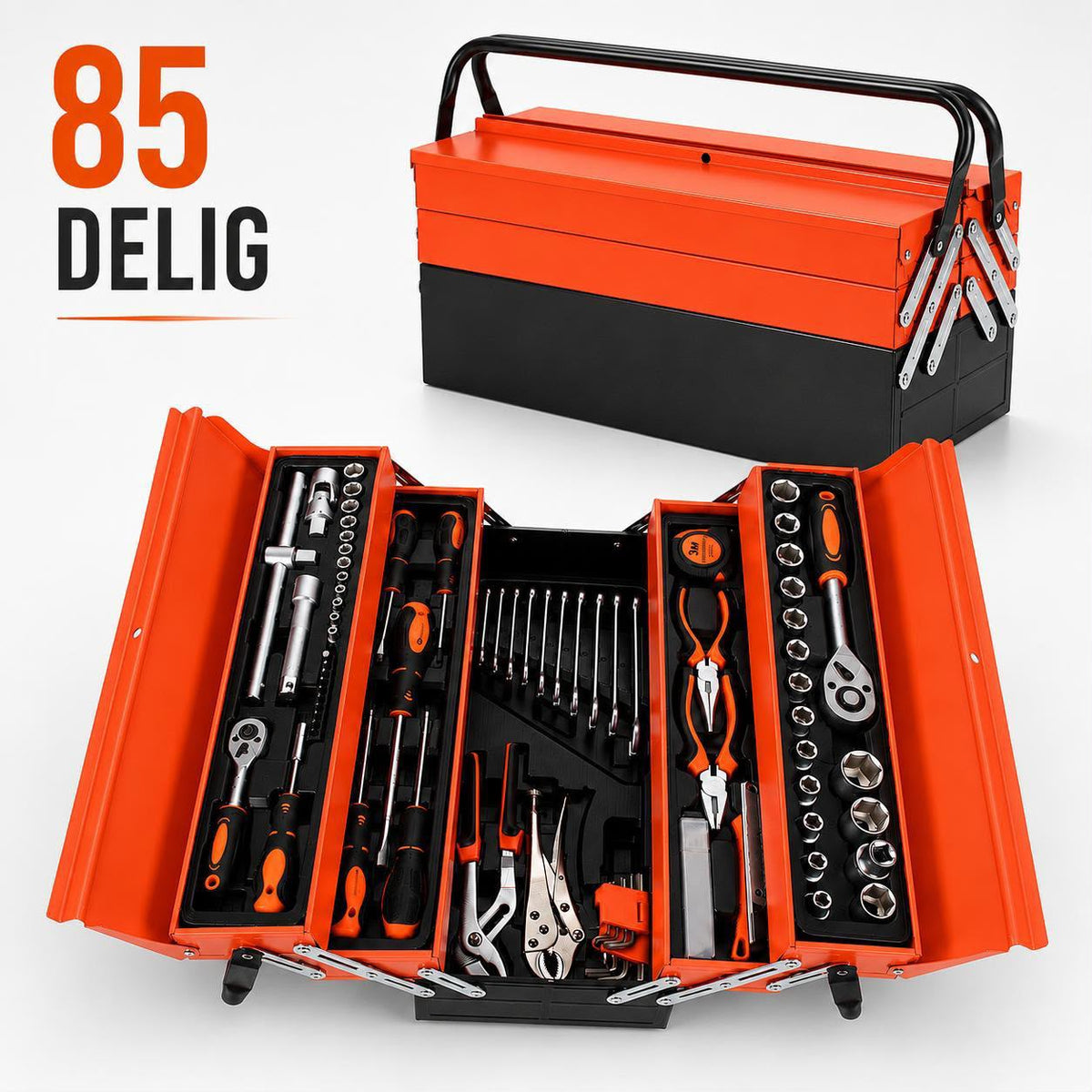 85-delige gereedschapskist – compleet & overzichtelijk
