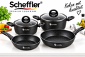 Scheffler 6-delige pannenset – PFAS-vrij +gratis messenset
